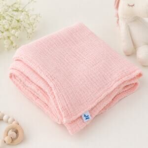 Little Unicorn Organic Cotton Muslin Swaddle Blanket Pink 46" x 45
